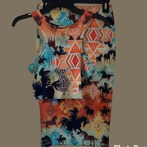 Tribal 2 piece pencil skirt set